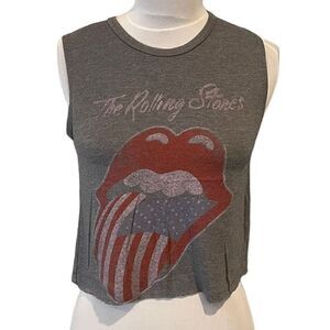 Rolling Stones XS Crop Concert Tank Tee Vintage Vibes Junk Food aesthetic Soft